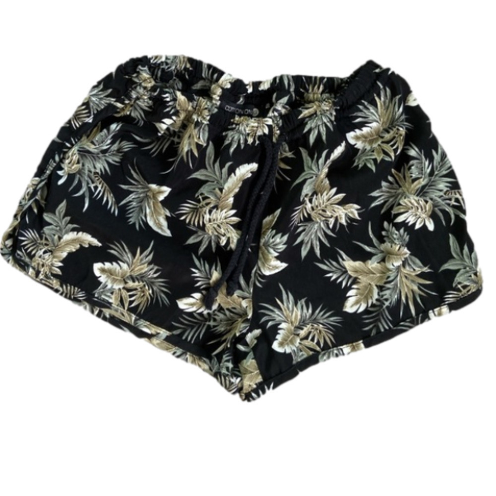 Cotton On Women’s Black Hawaiian Print Shorts Size XS